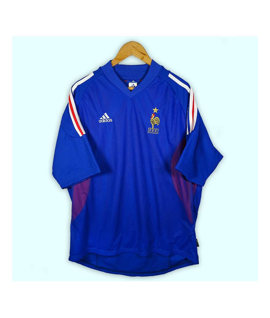 Rare maillot de l'équipe de France domicile porté lors de la Coupe du monde 2002