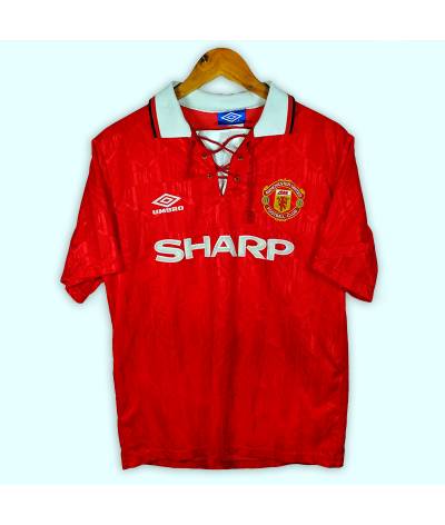 Maillot collector Manchester United 1992 - 1993. Sans flocage, époque Cantona, Beckham.