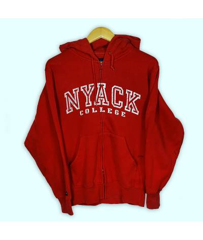 Pull USA NYACK College, pull à capuche et fermeture éclaire, deux poches à l'avant.