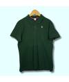 Polo Coq Sportif vert sapin, logo brodé au coeur