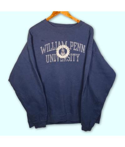 Sweat William Penn University bleu. logo imprimé à l'avant.