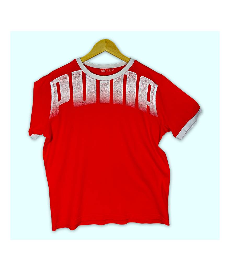 T-Shirt Puma rouge, grand imprimé à l'avant