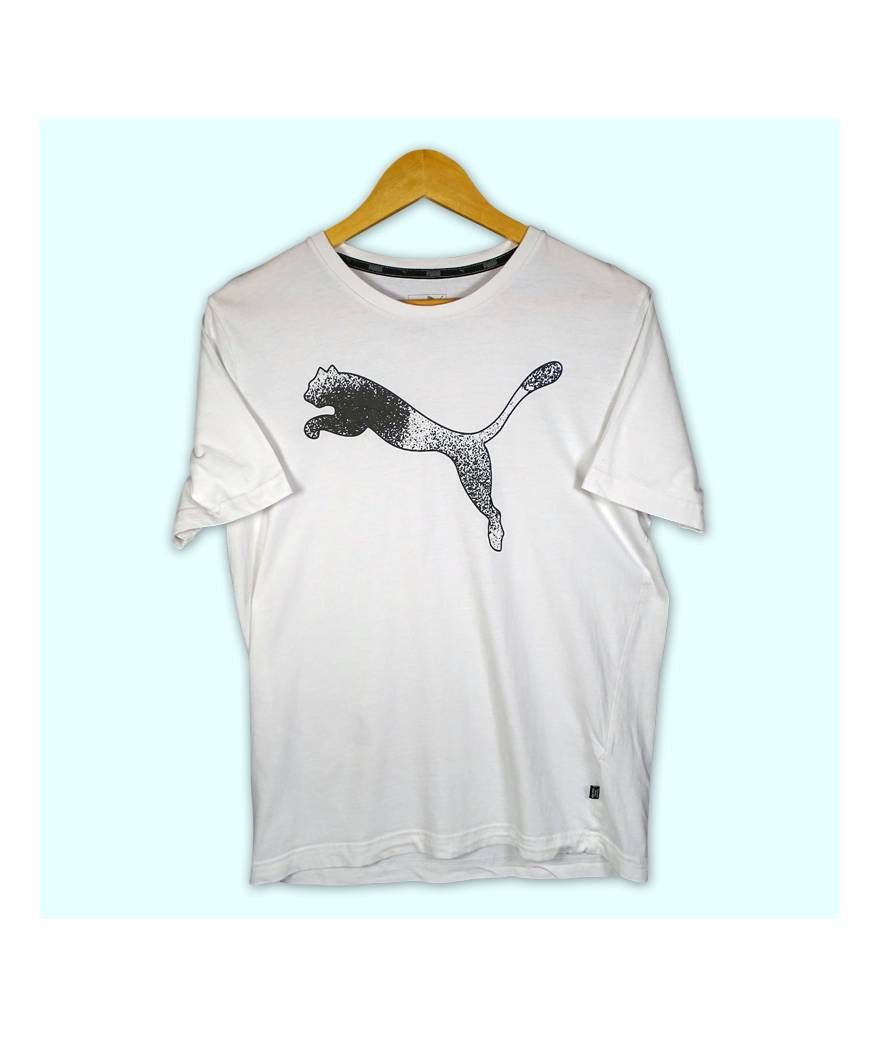 T-Shirt Puma blanc, grand logo imprimé à l'avant